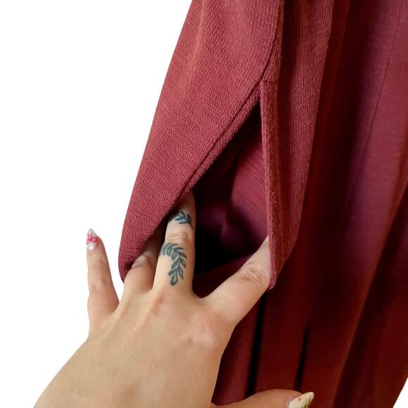 Free People | FP Beach Kyle One Piece Jumpsuit Romper Burgundy Size M - Picture 5 of 7